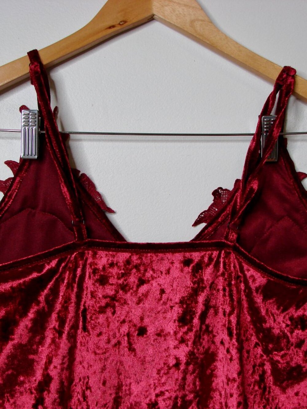 Vintage Y2K Burgundy Velvet Lace Camisole Babydoll Fairy Goth Whimsigoth Small - Picture 11 of 14